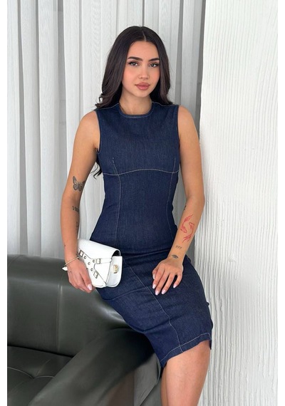 Noa & Noa Kadın Likralı Fermuarlı Denim Elbise Esnek & Vücuda Oturan Stil Mavi Noa & Noa Kadın Likralı Fermuarlı Denim Elbise Esnek & Vücuda Oturan Stil Mavi