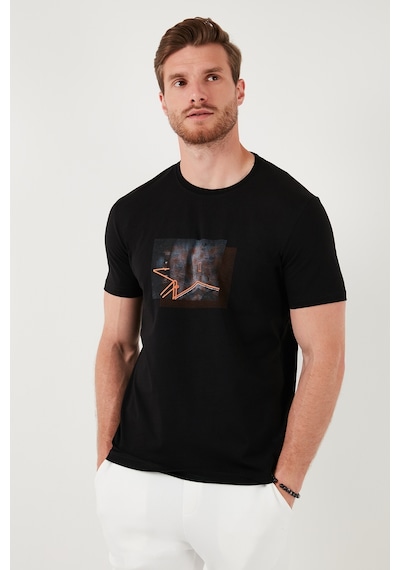 Buratti Pamuklu Slim Fit Bisiklet Yaka Erkek T Shirt 646R8120 Siyah