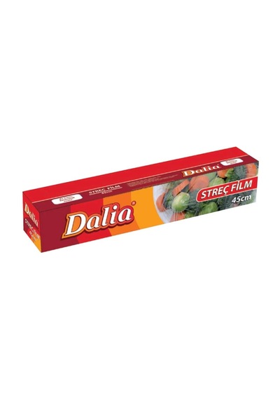 Dalia Şeffaf Mutfak Rulo Streç Film Folyo Gıdaya Uygun 8 Mikron 10'lu 45 CM x 100 M ﻿﻿