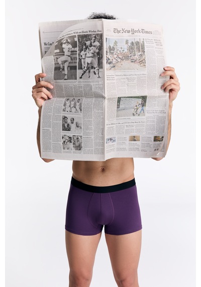 Albero Natur Gots Sertifikalı Organik Pamuk Erkek Trunk Boxer İç Çamaşırı Mor