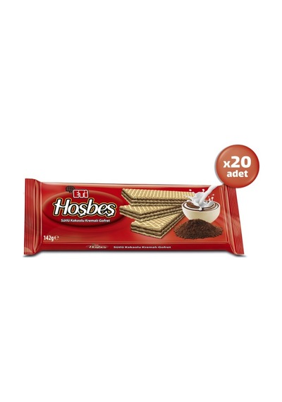 Hoşbeş Sütlü Kakaolu Kremalı Gofret 142 G X 20 Adet