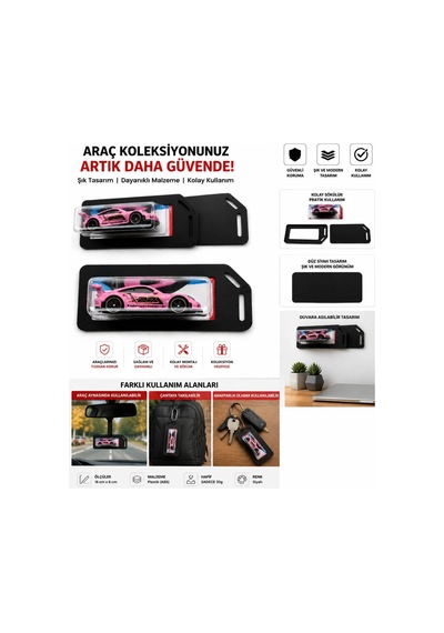 Mini Araba Sergileme Kılıfı 1:64 Ölçek Siyah