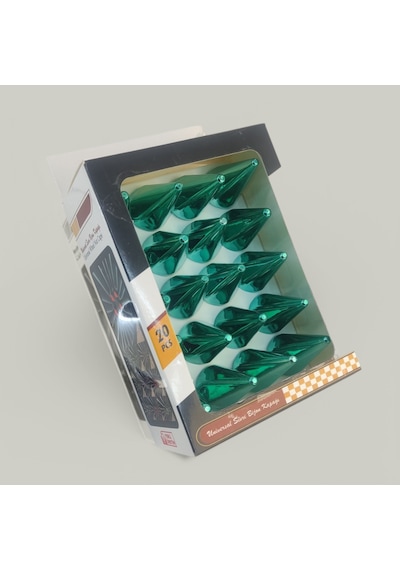 17mm Sivri Yeşil Bijon Kapağı 20li Set