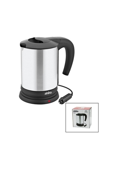 Sinbo Sk-8034 24v Araç İçi Kettle Paslanmaz Çelik Su Isıtıcısı 0.8lt 200w Çakmaklık Fişli Plastik Kapak - Kulp Bx40