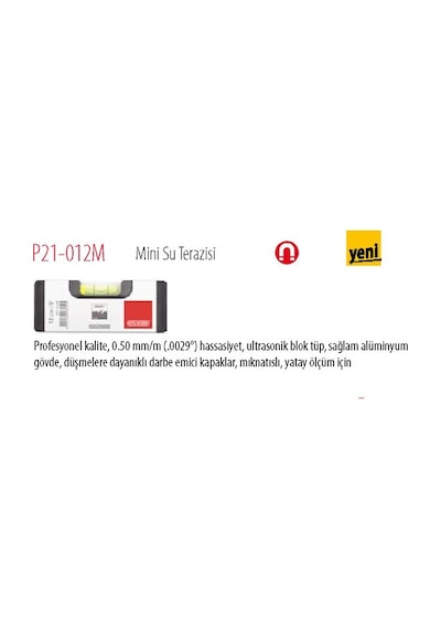 Ceta Form P21-012M 12Cm Mıknatıslı Mini Su Terazisi