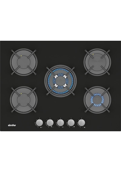 Simfer 8244 - 3750 - 8738 0+10 Fonksiyon Steam Master Siyah 3'lü Ankastre Set
