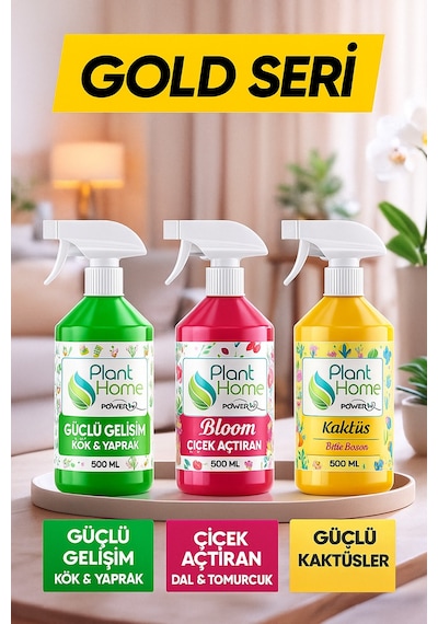 Plant Home Bitki Besini 3lü Seti 500 Ml & Hızlı Emilim Powermix Gold Seri 500 G