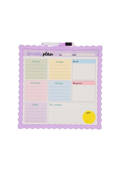 Mikro Magnetic Çift Taraflı Yazı Tahtası 29cmx29cm Lila