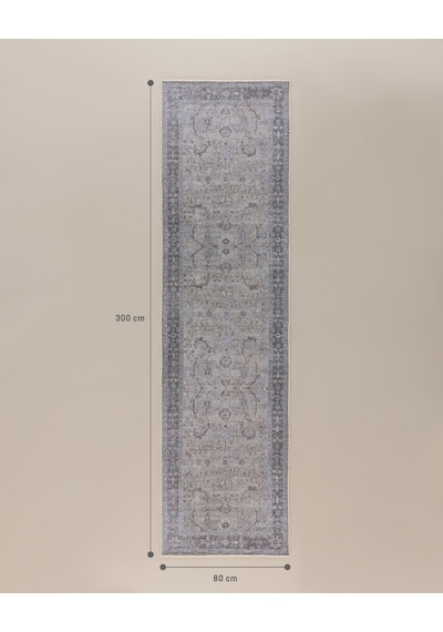 Madame Coco Solenne Mandala Halı - Gri/bej - 80x300 Cm 8684427223147 Çok Renkli