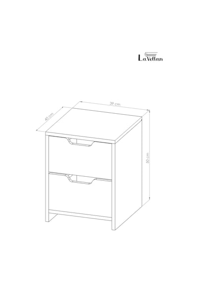 Lavellan Niva 2 Çekmeceli Modern Komodin Yatak Odası Başucu Sehpası Antrasit