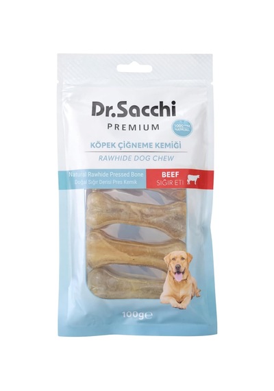 Tr Dr.sacchi Premium Sığır Etli Doğal Sığır Derisi Press Kemik Tahılsız Köpek Ödülü 3 20-25 Gr 5'li