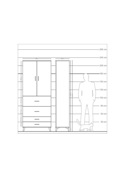 Arges Dolap 2 Raflı 4 Çekmeceli 2 Kapaklı 88x30x221 Aytaşı-an... Aytaşı