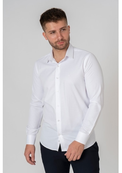 White Stone Verona Pamuklu Regular Fit Düz Gömlek Beyaz