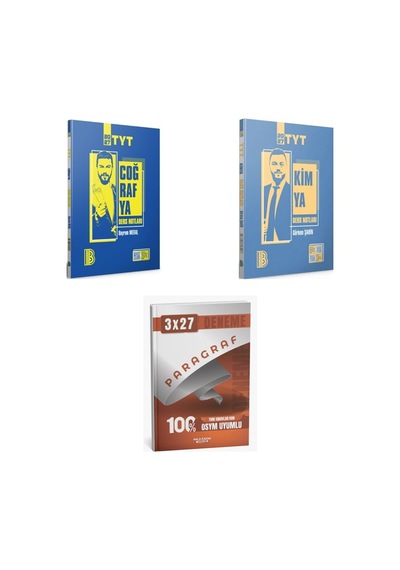 2027 2027 Benim Hocam Tyt Coğrafya + Kimya Konu + Anla Kazan Paragraf Deneme 3'lü Set