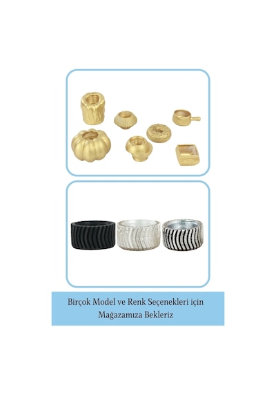 Eskitme Mumluk Şamdan 3 Adet Tealight Uyumlu Üçlü Tekerlek Model - Altın