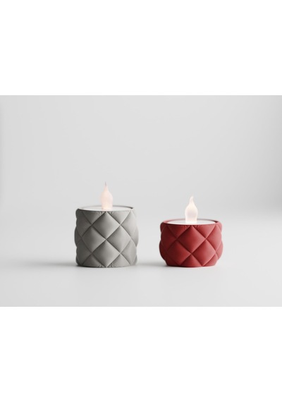 Dekoratif Tealight Mumluk Gri