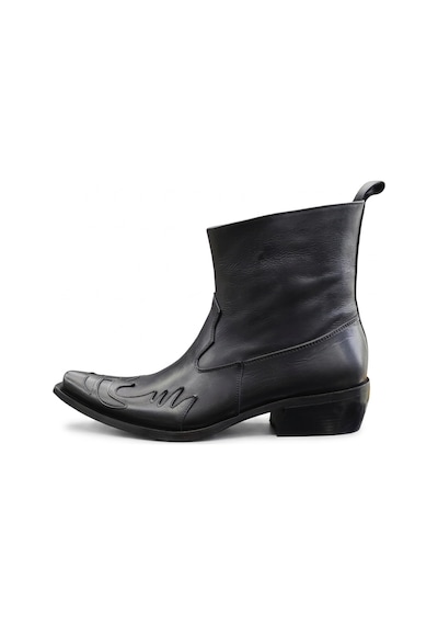 Güvener King Shoes Hakiki Deri Siyah Kovboy Bot