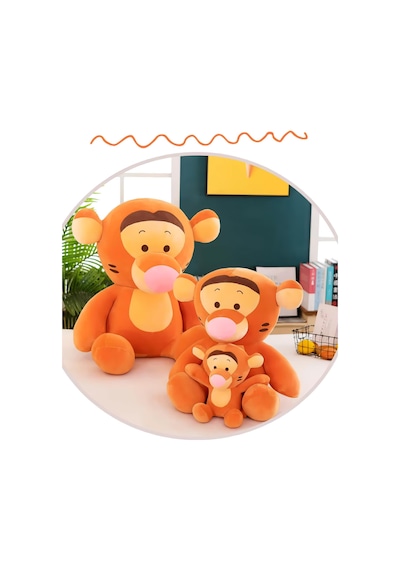 İthal Kumaş Winnie The Pooh Tiger Kaplan Anime Figür Peluş Oyuncak Uyku & Oyun Arkadaşı 50 Cm. Turuncu