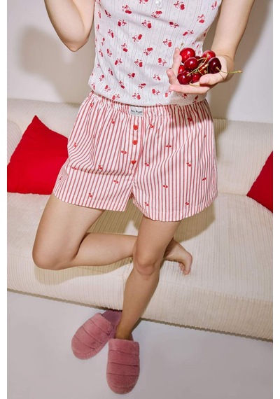 Defacto %100 Pamuk Regular Fıt Elastik Bel Poplin Kırmızı Pijama Alt H7412ax26hsrd197 Kırmızı-rd197
