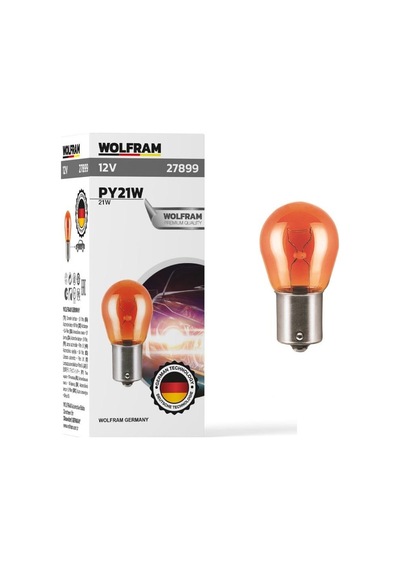 Wolfram 12v 93 Ampul 21w Turuncu Düz Tırnak Germany