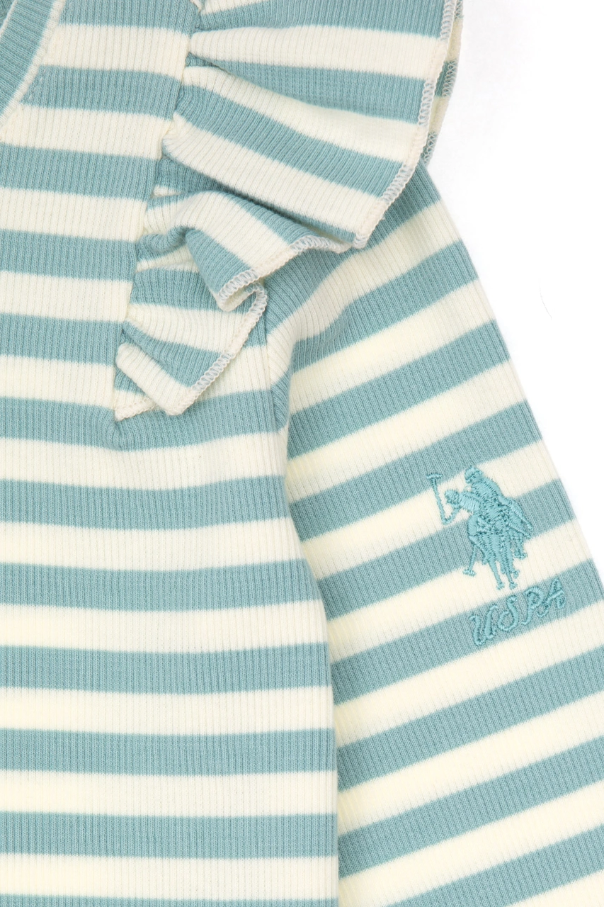 U.S. Polo Assn. Kız Çocuk Mint Çizgili Bisiklet Yaka Sweatshirt 50317983-VR090 U.S. Polo Assn. Kız Çocuk Mint Çizgili Bisiklet Yaka Sweatshirt 50317983-VR090