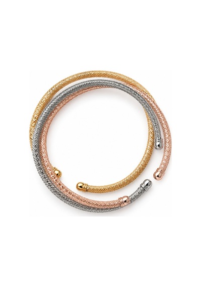 Kadın 3 Renk Örgü Bileklik Gold Gümüş Rose Gold Şık Tasarım Çok Renkli Çok Renkli
