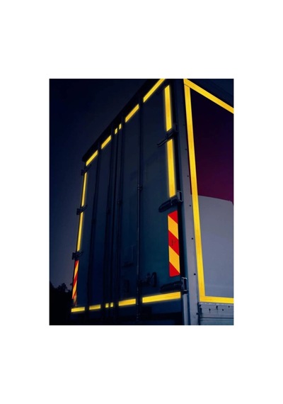 Reflektörlü Sarı Reflektif Fosforlu Şerit Bant Kırmızı Reflekte Ikaz Bandı 10 Cm X 124 Cm
