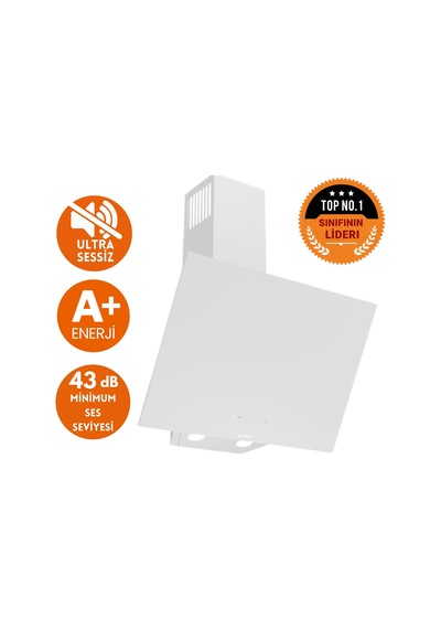 Afm Tech Ve Ferre Flume Sessiz Elektrikli Vitro Beyaz D078-SA + V5-04 + FM7301 Ankastre Set