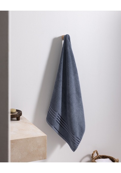Madame Coco Marnot Bordürü %100 Pamuk Floşlu Banyo Havlusu - Mavi - 70x140 Cm 8684427300152 Çok Renkli