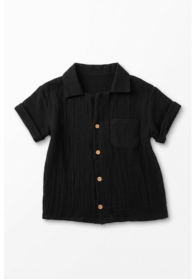 Tiffany Baby & Kids Müslin Black Tasarımlı Gömlek Siyah