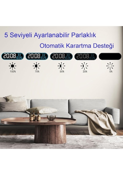 Usb İle Çalışan Led Duvar Saati Büyük Ekran, Geri Sayım, Alarm, Kumandalı, Sıcaklık,tarih Gösterimi Siyah
