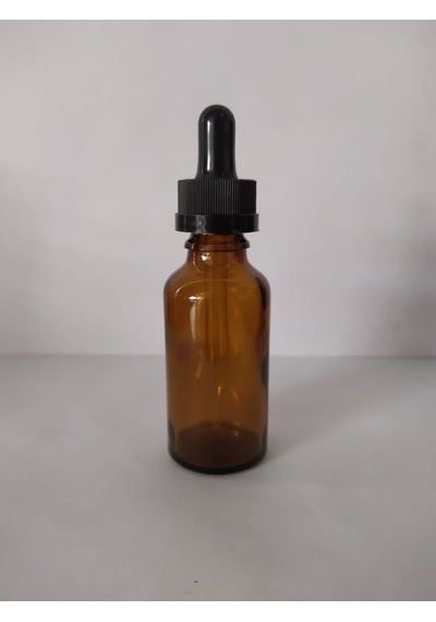 30Ml Cam Amber Şişe İnce Cam Damlalık Çocuk Kilit Kapak (10 Adet)