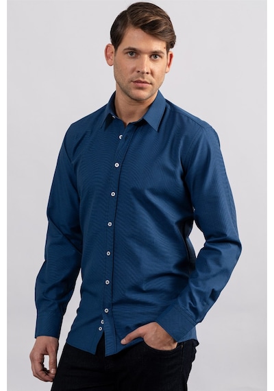 Tudors Modern Slim Fit Dar Kesim Armürlü Erkek Gömlek-23990 Saks Tudors Modern Slim Fit Dar Kesim Armürlü Erkek Gömlek-23990 Saks