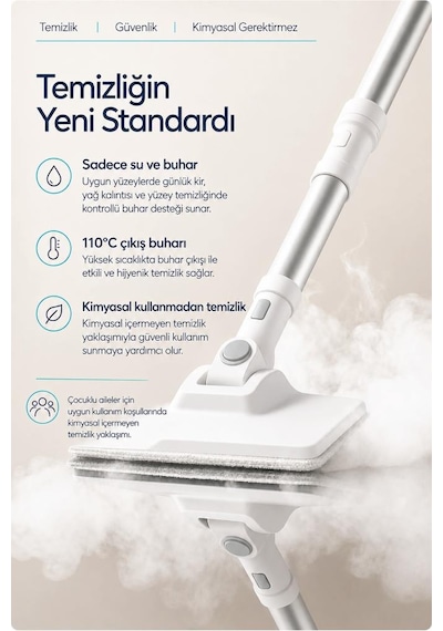 Livenzi Steam Pro 2000 Çok Fonksiyonlu Buharlı Temizlik & Hijyen Makinesi Beyaz