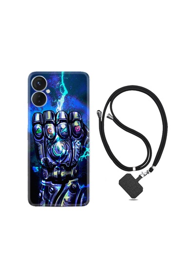 Tecno Spark 9 Pro Kılıf İpli Boyun Askılı Desenli Silikon Thunder Play 1760