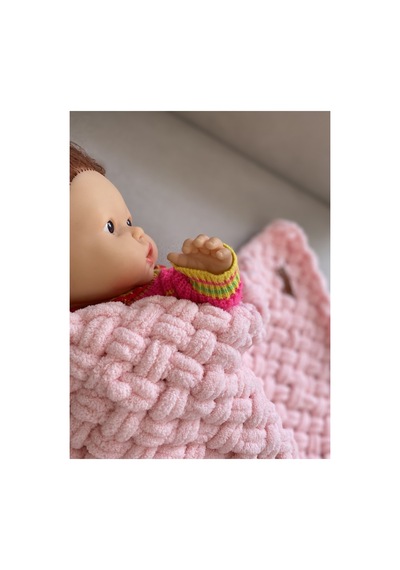 Alize Puffy El Örgü Bebek Battaniyesi Pembe
