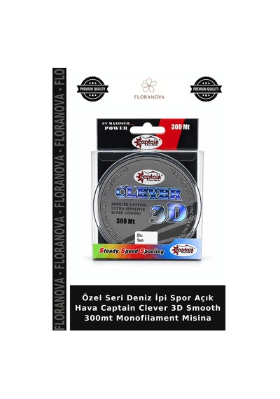 Özel Seri Deniz İpi Spor Açık Hava Captain Clever 3d Smooth 300mt Monofilament Misina 0.33mm