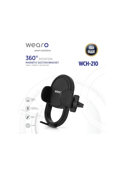Izgaralıktan Araç Içi 360 Derece Dönen Telefon Tutucu Otomatik Telefon Tutucu - Klima Izgara İçin Wch-210