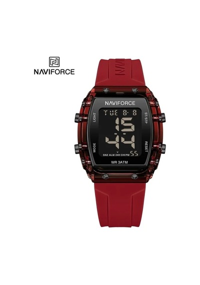 Naviforce 7102 Digital Kırmızı Silikon Kayış Kol Saati