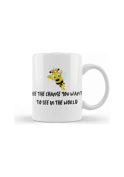 World Bee Day Lover Gift Be The Change You Want To See In The World Kupa Bardak Porselen Karışık