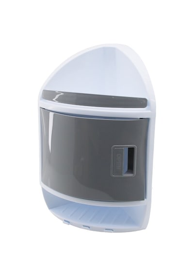 Qlux L-00708 Plus Plastik Banyo Köşesi - 3 Katlı Üçgen 43x36x18x18 Cm Orta Kat Kapaklı Vidalı Montaj- 6'li Paket Diğer