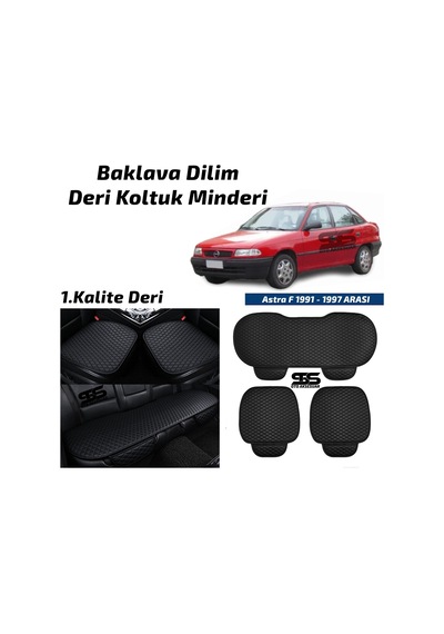 Opel Astra F 1991-1997 Arası Siyah Deri Oto Koltuk Minderi