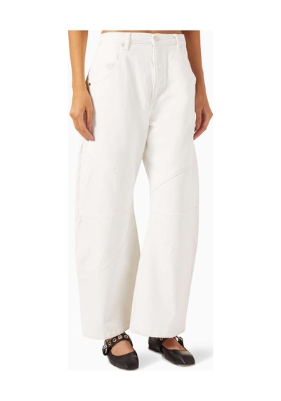 Eb Denim Freddy Barrel - Leg Cropped Jean - - Rahat Denim Kumaş İle Modern Kesim Beyaz
