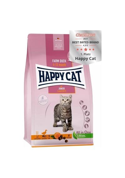Happy Cat Junior Land Ente Tahılsız Ördekli Yavru Kedi Maması 4 KG