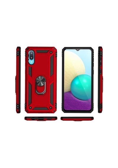 Galaxy A02 Kılıf Zore Vega Yüzüklü Standlı Zırh Kılıf