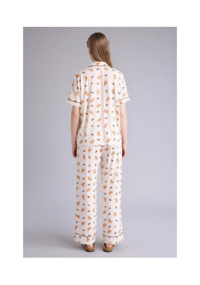 Defacto Softshell Ayıcıklı Pijama Takımı Üst Alt G7965ax26sper98 Ekru-er98