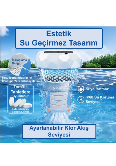 Greentech Water Güneş Enerjili Kumandalı Havuz Led Aydınlatma 1 Adet/gt-pl04
