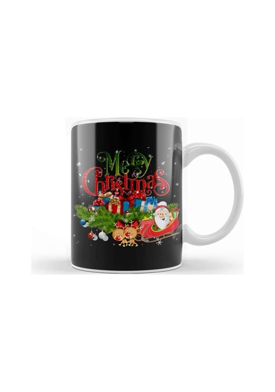 Yılbaşı Yeni Yıl Konseptli Merry Christmas 011 Kupa Bardak Porselen No16524 Karışık