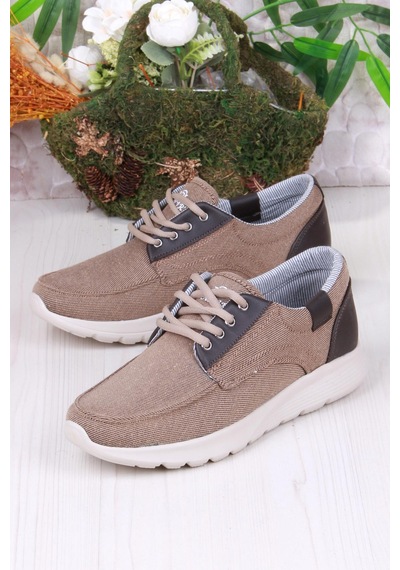 Fort Dks 020 Hafif Rahat Keten Sneaker Erkek Ayakkabı Vizon