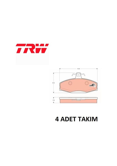 Ön Fren Balata Tk. Favorit 1989/1997 Felicia 1-2 Caddy 2 9u7 6u0698151 Trw Gdb1280
